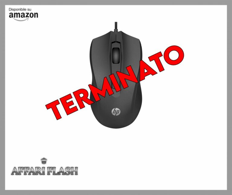 HP 100 Mouse Cablato, 1.600 DPI, destrorso, 3 pulsanti, rotella di corrimento, nero