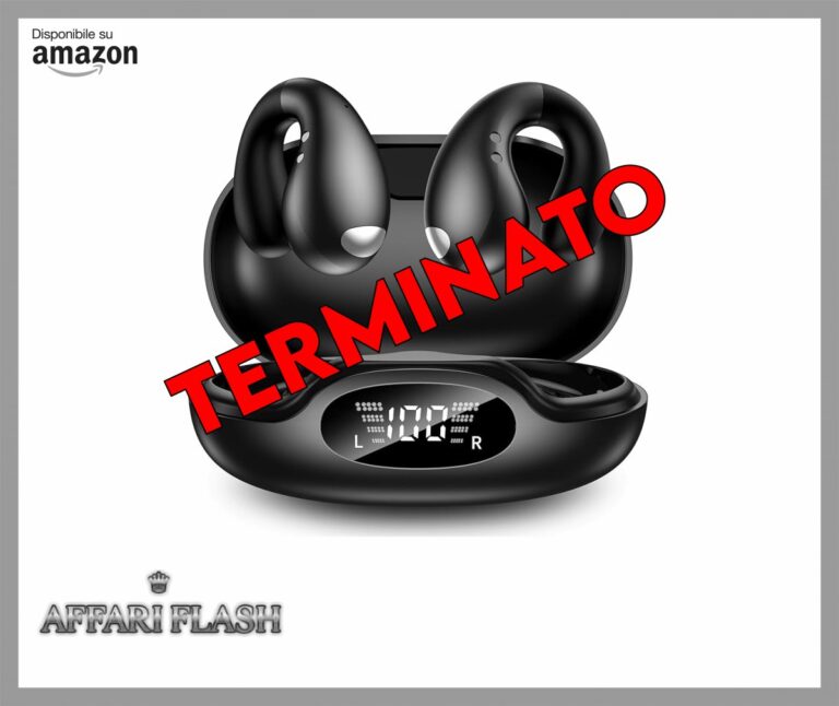 Sport Cuffie Bluetooth, Wireless Auricolari Bluetooth 5.3 Clip Orecchio Elegante Auricolari ad Alte Prestazioni per Gli Amanti Degli All’aperto, Conduzione Ossea e Design Ergonomico, Nero (2025)