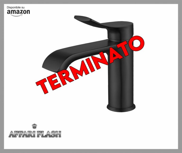 BELZ Rubinetto da Bagno, Miscelatore Monocomando per Bagno Lavabo Quadrata, Rubinetto Lavandino Bagno con Acqua Calda e Fredda Regolabile, Design Curvo, Risparmia Acqua, Ottone Cromato (Nero)
