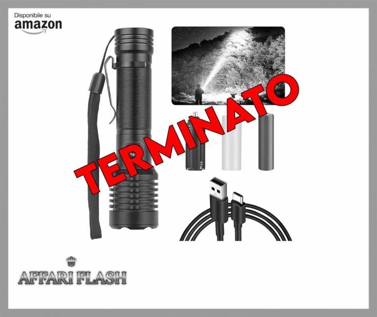 Chasinglee Torcia LED Ricaricabile 90000 lumen, Torcia LED Potente Tattica Ad Alto Lumen, Torcia Ad Alta Potenza, Super Luminosa, Ricaricabile Type