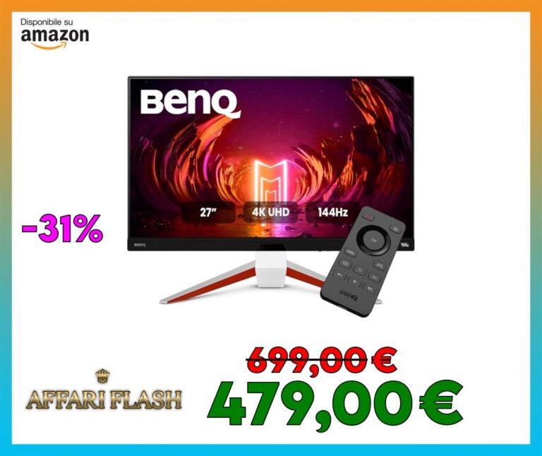 BenQ MOBIUZ EX2710U Monitor 4K Gaming (27 pollici, IPS, 144 Hz, 1ms, HDR 600, HDMI 2.1, VRR compatibile per PS5, telecomando)