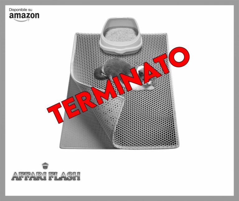 Garoopion Tappetino Lettiera Gatto, Taglia Grande 76x61cm Tappeto Lettiera Gatto, EVA Impermeabile Doppio Strato a Nido D’ape, Grigio, Un Lato Collegato