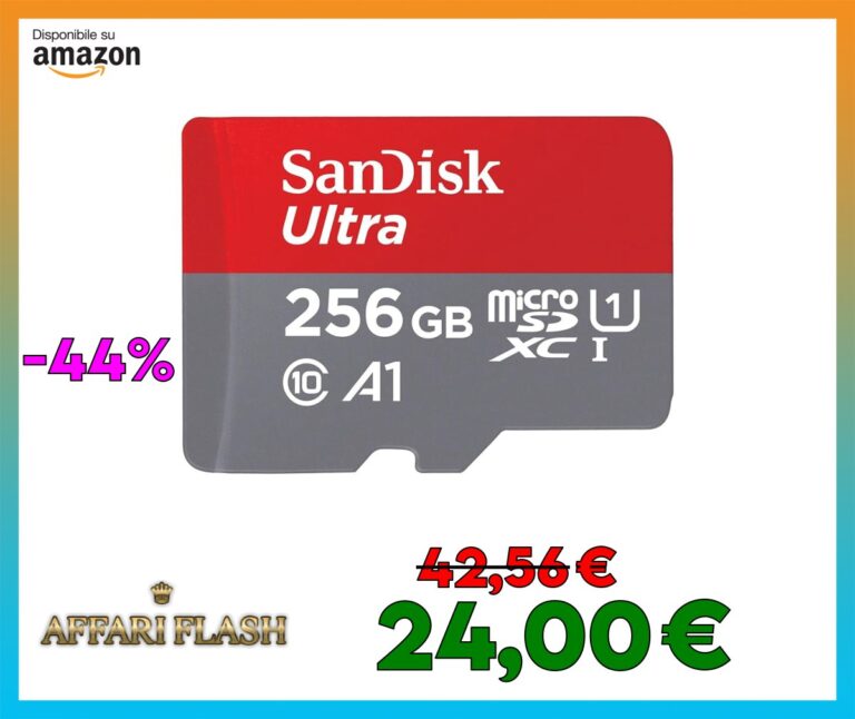 SanDisk 256GB Ultra scheda microSDXC + adattatore SD fino a 150 MB/s con prestazioni app A1 UHS