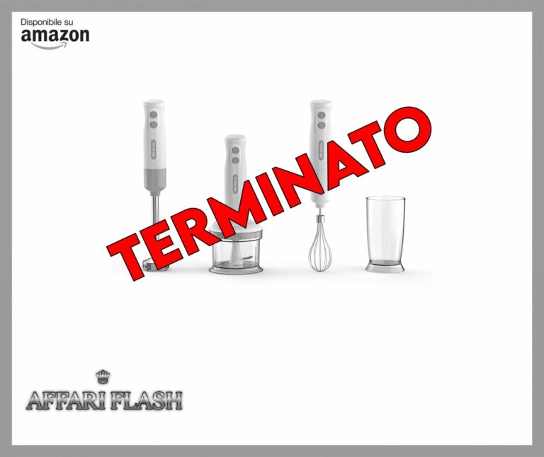 Ariete Frullatore a Immersione con Tritatutto Breakfast 606, Frullatore a Immersione, Minipimer con 2 Velocità, Lama in Acciaio Inox, Gamba Removibile, Bicchiere Trasparente Graduato, 700W, Bianco