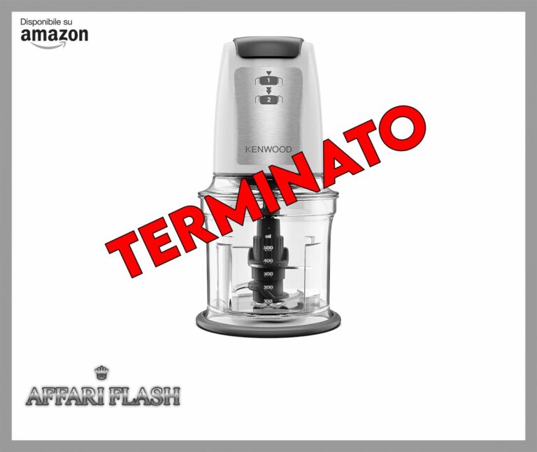Kenwood Chopper CHP61.100WH, Potenza 500W, Ciotola da 0.5L, 2 velocità, Sistema a quattro lame, Anello antiscivolo per la stabilità del tritatutto, Lavabile in Lavastoviglie, Bianco/SIlver