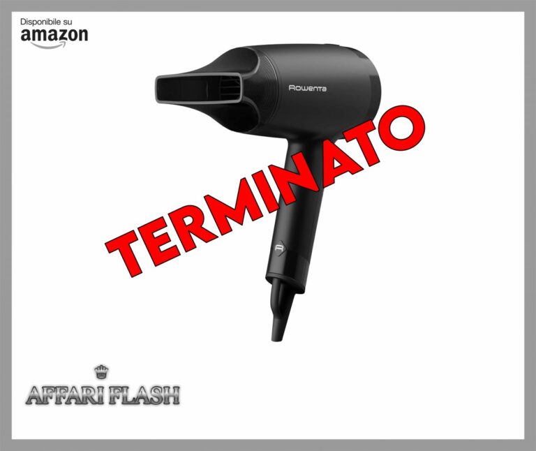 Rowenta Express Style Asciugacapelli, potente, pulsante aria fredda, 2 impostazioni di velocità/temperatura, concentratore per una piega precisa, design compatto e ultraleggero, nero, CV1801