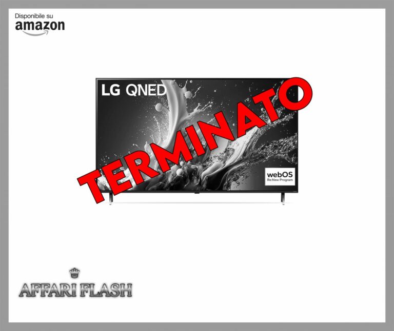 LG QNED 55”, Serie 80 2024, 55QNED80T6A, Smart TV 4K, Processore α5 Gen7, Design slim, 20W, 3 HDMI, Filmmaker Mode, Game Optimizer, Alexa, Wi