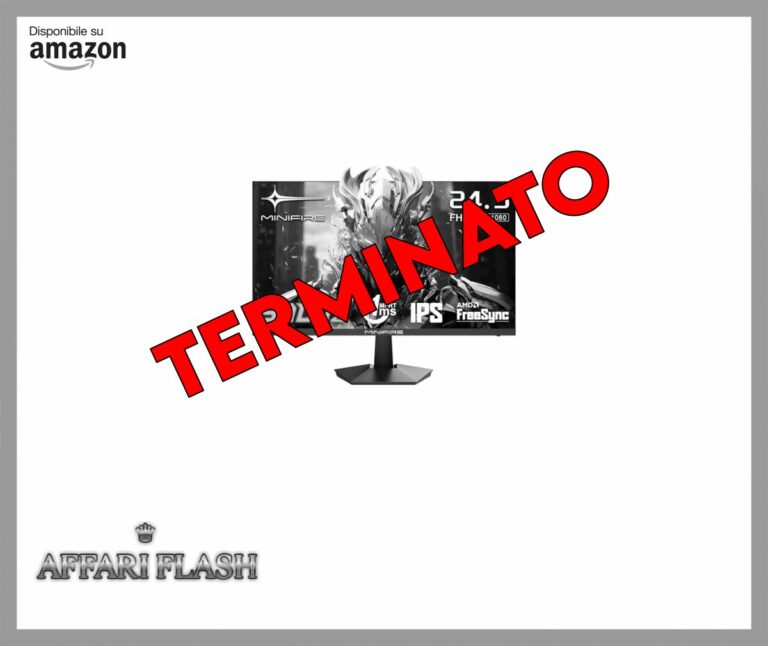 Minifire Monitor Gaming 24.5 Pollici 300Hz, 1ms, Full HD Schermo Senza Cornice, VA Pannello, Adaptive Sync, HDR, Eye
