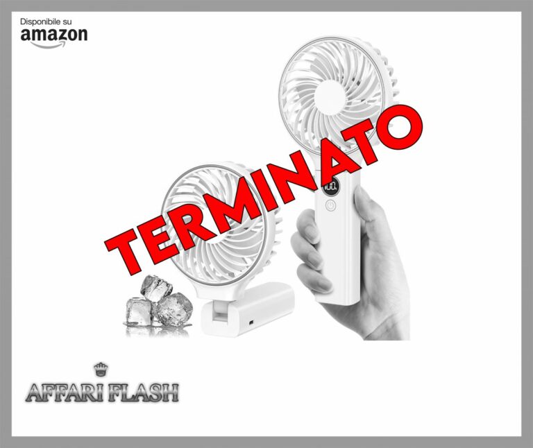 Ventilatore Portatile, Ventilatore USB Ricaricabile con 6 Velocità, 4000 mAh Mini Ventilatore Portatile, Ventilatore da Tavolo a Batteria per Esterni, Interni, Viaggi, Spostamenti, Ufficio, Bianco