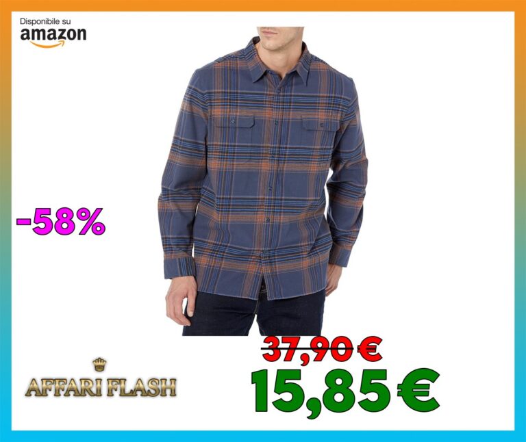 Amazon Aware Camicia in Flanella a Maniche Lunghe Regular Fit Uomo