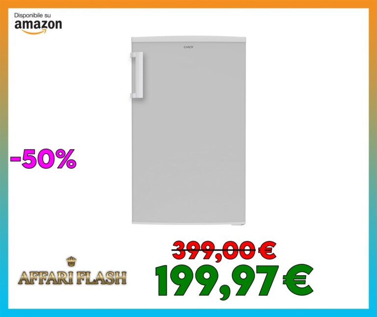 Candy Comfort COT1S45FWH Frigorifero, 106 Litri, Statico, 1 Porta, Sottotavolo, Temperatura Regolabile, Classe E, 50x57x84 cm, Argento[Classe di efficienza energetica E]