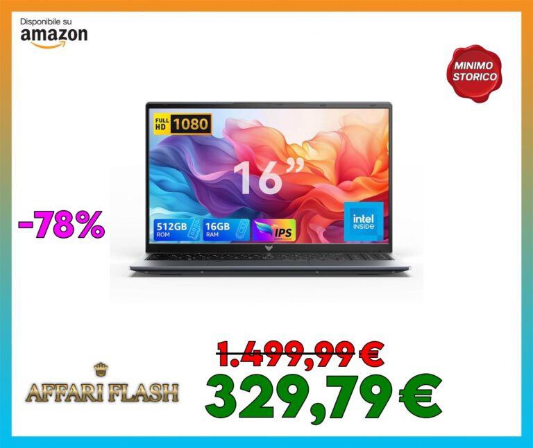 ACEMAGIC PC Portatile 16 Pollici,16GB DDR4 RAM 512GB SSD(espansione 2TB),N97(fino a 3,60 Ghz),1900 * 1200 IPS Full HD Notebook,WiFi,BT5.0,Type_C,USB3.2,HDMI,Computer Portatile Ufficio Home(Grigio)