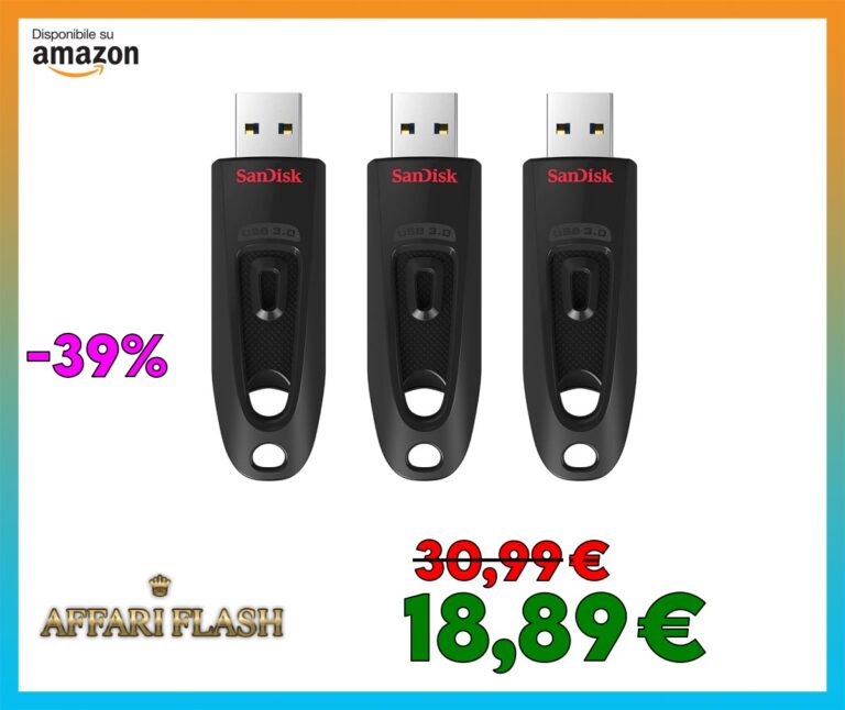 SanDisk Ultra Chiavetta USB 3.0 da 32 GB fino a 130 MB/sec, 3 Schede