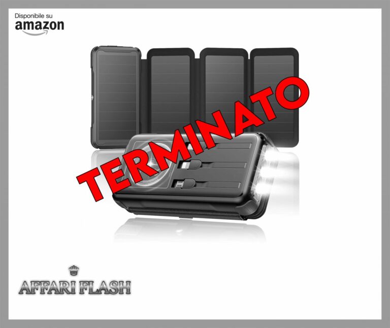 SOARAISE Caricabatterie Solare 25000mAh 20W Caricatore Portatile Senza Fili con 3 Cavi e 4 Pannelli Solari, USB C Power Bank PD QC 3.0 Ricarica Rapida Batteria Esterna con Luci LED per Campeggio