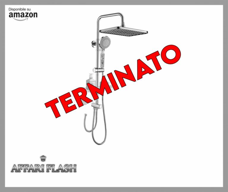 GAOZHI Soffione Doccia a Pioggia 28×18 cm Doccia a Pioggia Quadrata senza Raccordo con 5 Doccette Funzionali Raccordo per Doccia con Mensola Portaoggetti Soffione Doccia Asta Doccia Regolabile