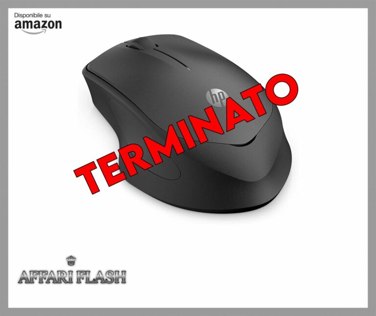 HP 280M Mouse Silent Wireless, Tecnologia LED Blu, Riduzione Rumore fino a 90%, 3 Pulsanti, Rotella di Scorrimento, Design ergonomico, Dongle Ricevitore USB