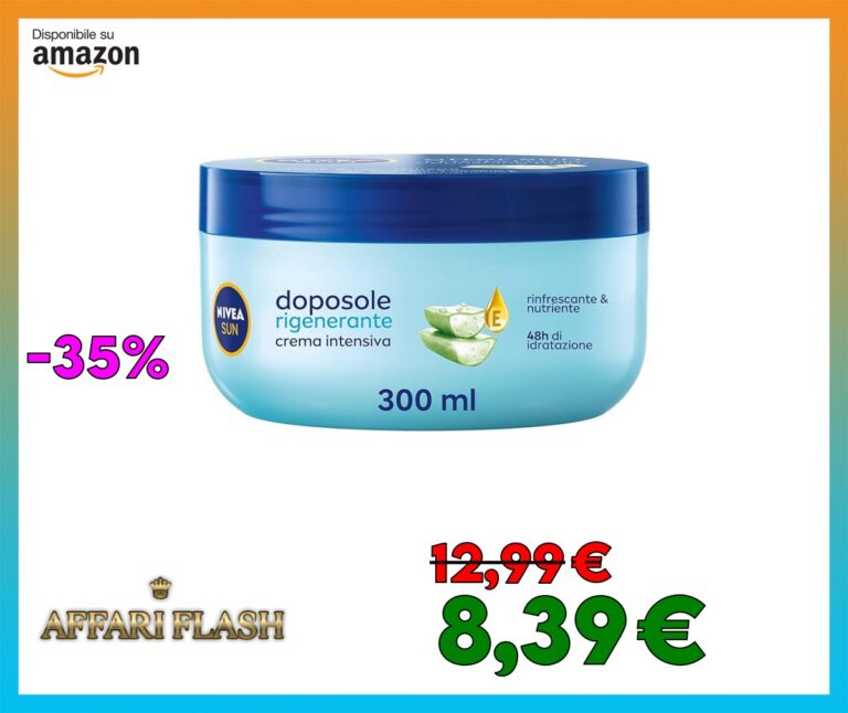 NIVEA SUN Crema Intensiva Doposole Rigenerante 300 ml, Crema doposole corpo con aloe vera bio, acido ialuronico e vitamina E, Crema corpo idratante e rinfrescante