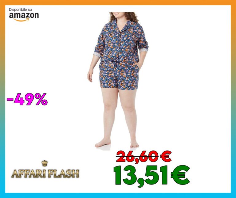 Amazon Essentials Pigiama Leggero in Flanella con Pantaloncini