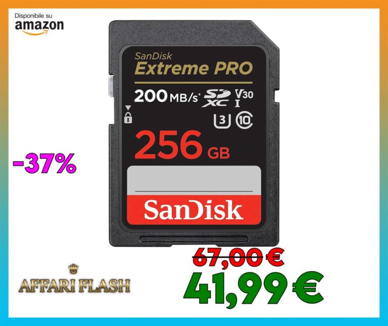 SanDisk Extreme PRO 256 GB scheda SDXC, SD Card Velocità fino a 200 MB/s, SanDisk QuickFlow Tecnologia, V30, UHS