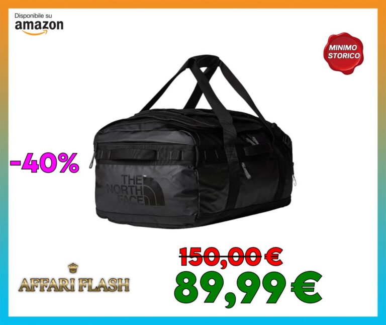 THE NORTH FACE NF0A52S3KT0 BASE CAMP VOYAGER DUFFEL 62L Zaino sportivo Uomo TNF BLACK/ASPHALT GREY Taglia OS