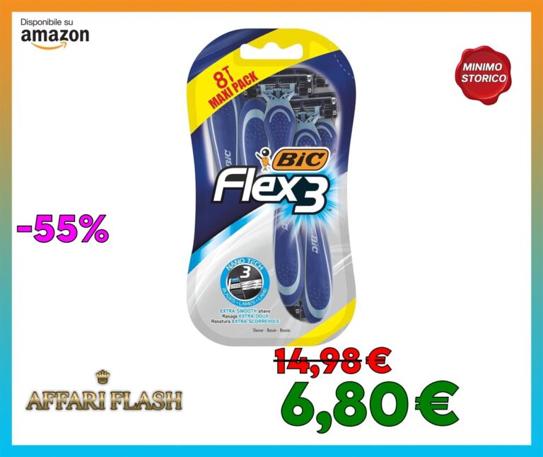 BIC Rasoio BIC Flex 3 Comfort, da uomo, confezione da 8