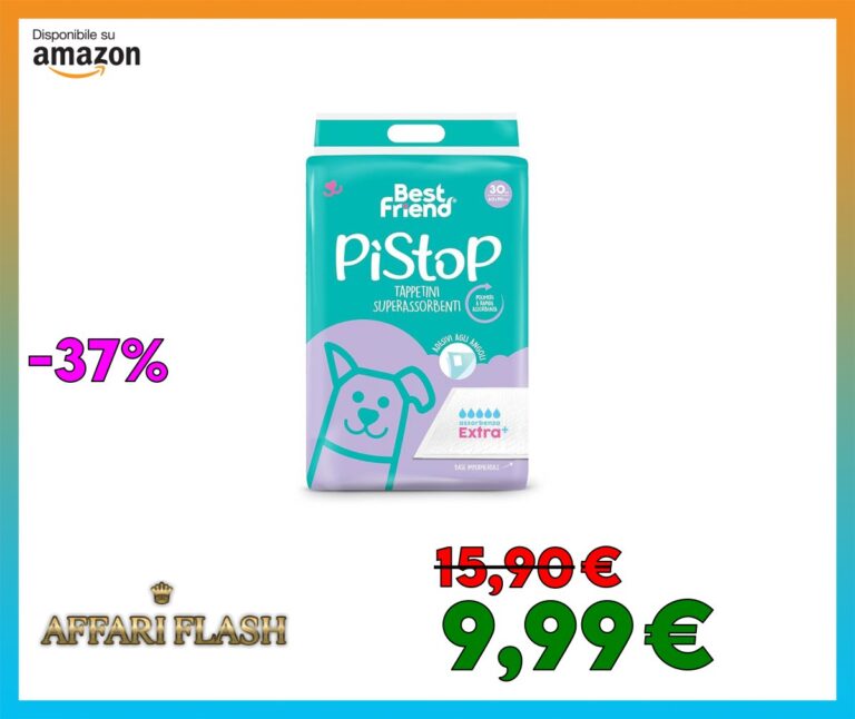Best Friend PìStoP Extra+ traversine usa e getta. Extra massima assorbenza. Tappetini igienici per cani 60x90cm. Confezione 30 pz Monouso Antistrappo e Antiodore. Cani taglia piccola, media e grande