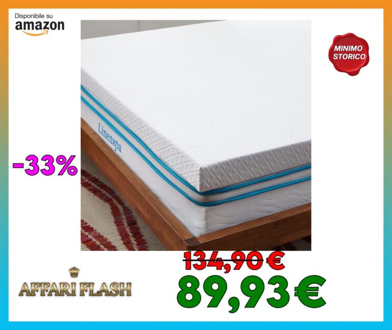 Linenspa Topper Una Piazza e mezza, alto 10 cm | Correttore materasso in Memory Foam con Gel e fodera lavabile con cerniera | Oeko