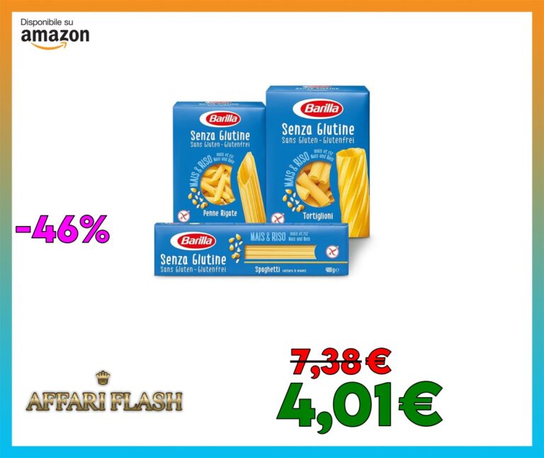 Barilla Pasta Spaghetti N.5 senza Glutine, Pasta Lunga di Mais Bianco + Pasta Penne Rigate Senza Glutine, Pasta Corta di Mais Bianco + Pasta Tortiglioni Senza Glutine, Pasta Corta di Mais Bianco