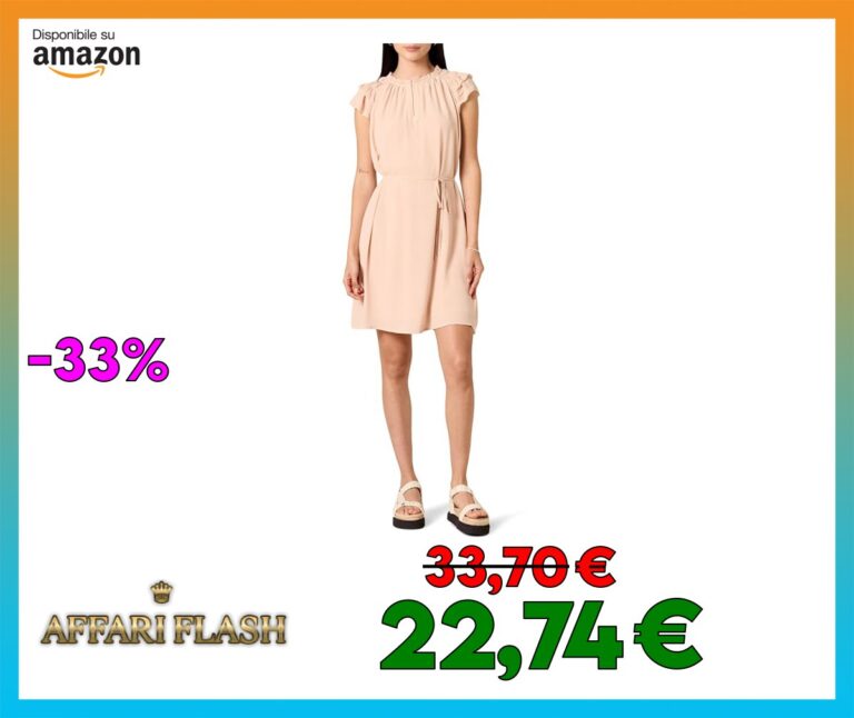 Amazon Essentials Abito A Trapezio Leggero in Georgette con Collo A Spacco E Maniche Svolazzanti dalla vestibilità Comoda Donna