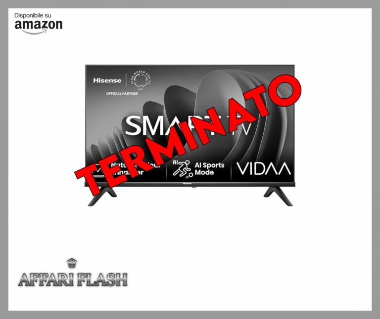 Hisense TV 32″ HD Ready 32A4N, Smart TV VIDAA U7, Game Mode, Works with Alexa, Tuner DVB