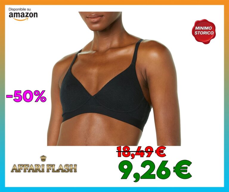 Amazon Essentials Bralette Sfoderata a Costine Donna