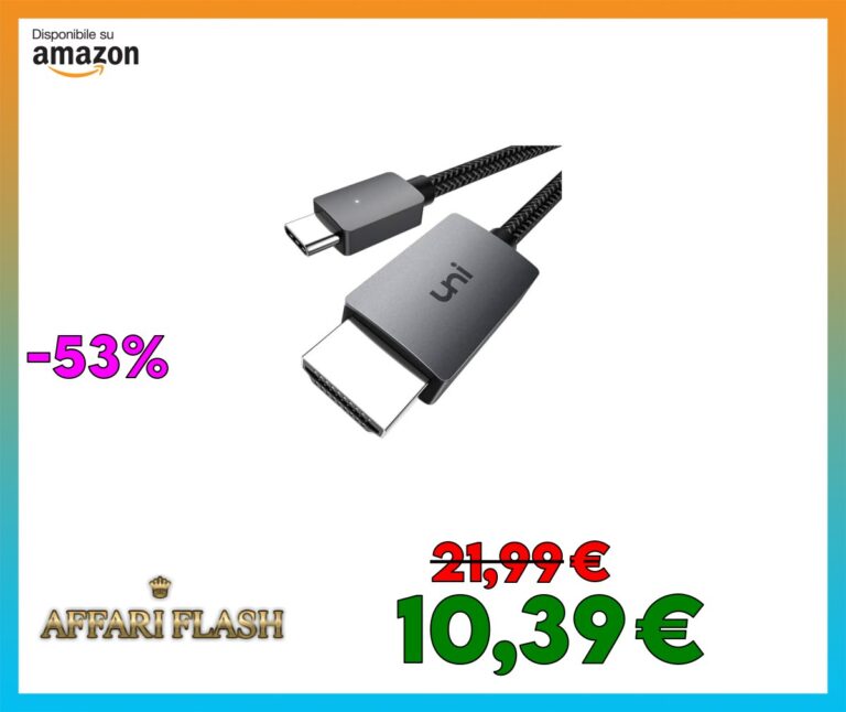 uni Cavo da USB C a HDMI 4K, [alta velocità] Adattatore USB Type C a HDMI Compatibile con Thunderbolt 3/4, iPhone 15 Pro/Pro Max, MacBook Pro/Air, iPad Pro/Air, iMac, XPS 17 ecc.