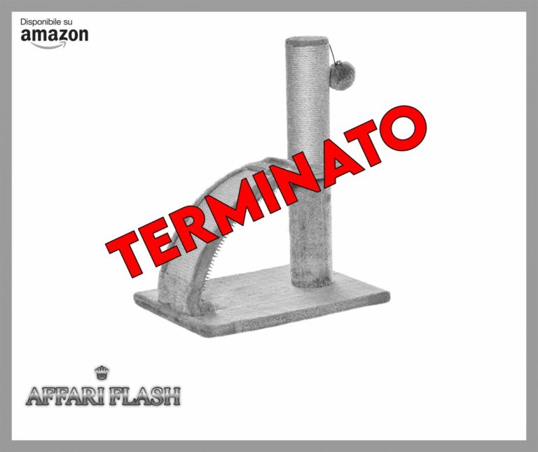 PawHut Albero Tiragraffi per Gatti con Arco Massaggiatore e Pallina Sospesa, Tappetino Tiragraffi e Palo in Iuta, Palestra per Gatti con Rivestimento in Peluche, 34x24x43 cm, Grigio