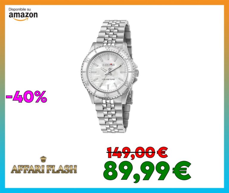 ️ Sector No Limits Orologio Donna, Collezione 230, Solo tempo, 3H, in Acciaio, Madreperla