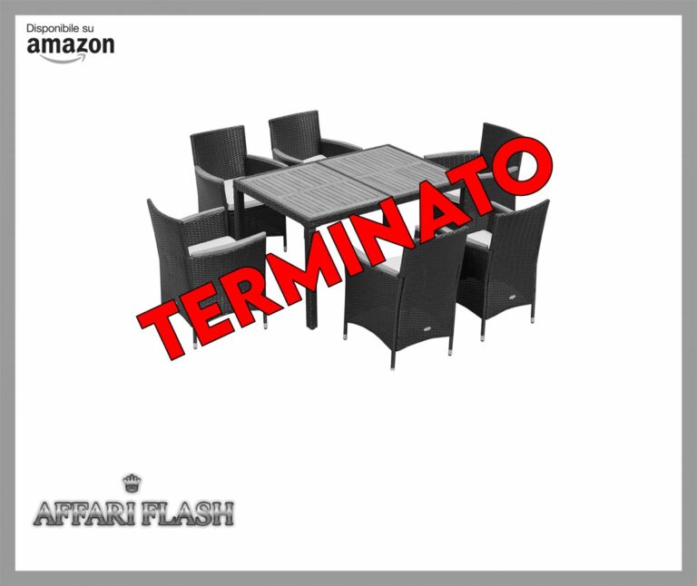 Outsunny Set Tavolo e Sedie da Giardino 7 Pezzi in PE Rattan e Legno, Mobili da Esterni con Cuscini Morbidi, Nero
