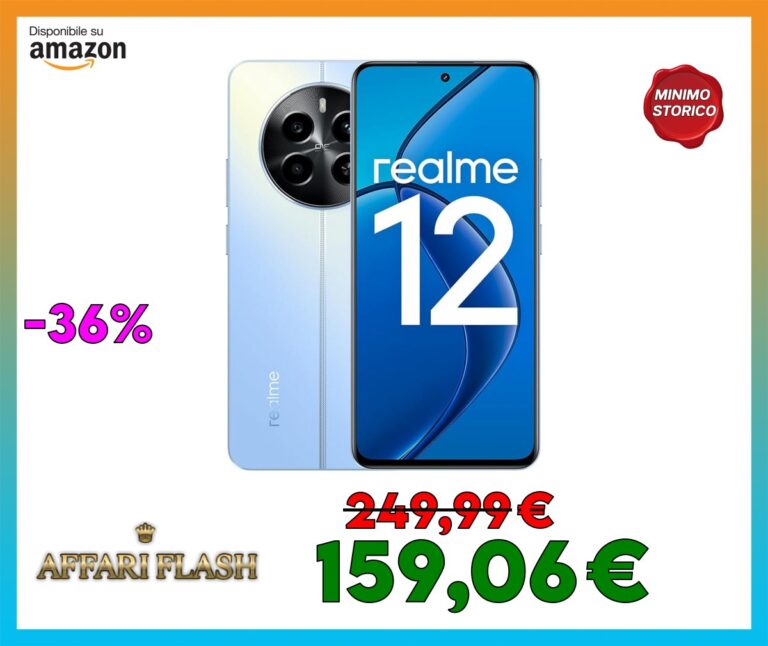 realme smartphone 12 4G 8+256 GB, SUPERVOOC da 67 W, Processore Snapdragon 685, Display AMOLED da 120 Hz, Fotocamera Sony LYT