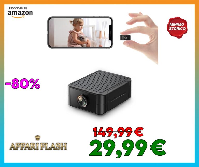 Telecamera Spia, Telecamera Wifi Interno 4K con Visione Notturna, 4 Ore Autonomia, Rilevamento Movimento Intelligente, Registrazione SD Card/Cloud, Mini Design Nascosto per Casa/Ufficio/Negozi