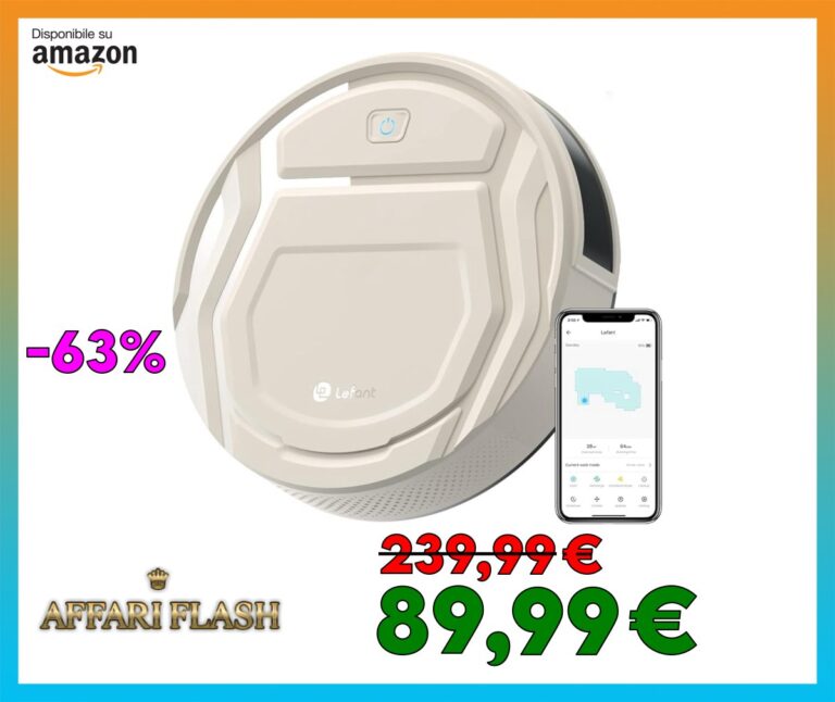 Lefant Robot Aspirapolvere con 2200Pa,120 Minuti,Senza Grovigli, Ultra Sottile,Wi