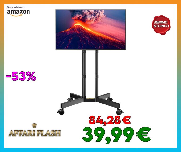 PERLEGEAR Supporto TV da Pavimento Porta TV con Ruote Carrello per Schermi Plasma/LCD/LED 32