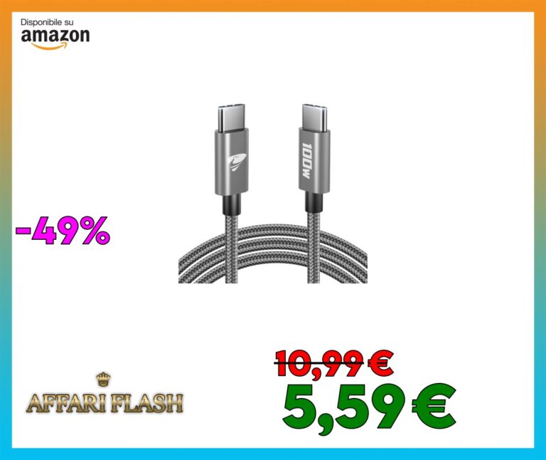 Cavo USB C USB C,100W 5A Cavetto Caricatore Ricarica Rapida Usbc 2M Filo Caricabatterie Carica Nylon Cavo Type C to Type C per iPhone 15 16 Pro Max/Plus iPad Pro/Air MacBook Samsung Galaxy S23 S22 S24