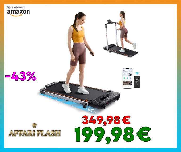 ️ Tapis Roulant con Pendenza Regolabile, 2 in 1 Pieghevole Salvaspazio, Inclinazione Walking Pad per Casa, Schermo LED, Telecomando, Compatibile con App, Tapis Roulant Sotto Scrivania