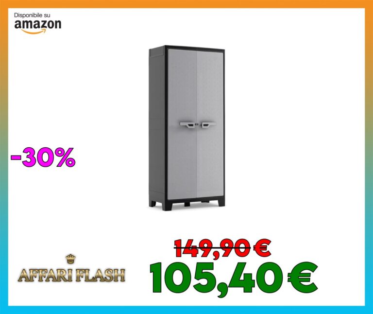 Keter Armadio Alto Titan con Ripiani Regolabili, da interno ed esterno, 80 x 44 x 182 cm
