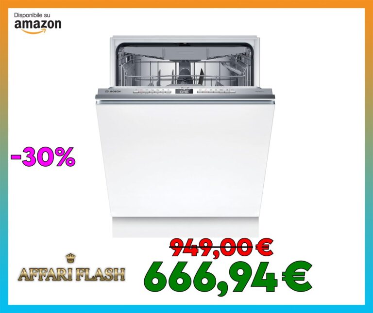 Bosch SMV6YCX02E Serie 6, Lavastoviglie da incasso (senza pannello) a scomparsa totale, PerfectDry, Home Connect, EfficientDry