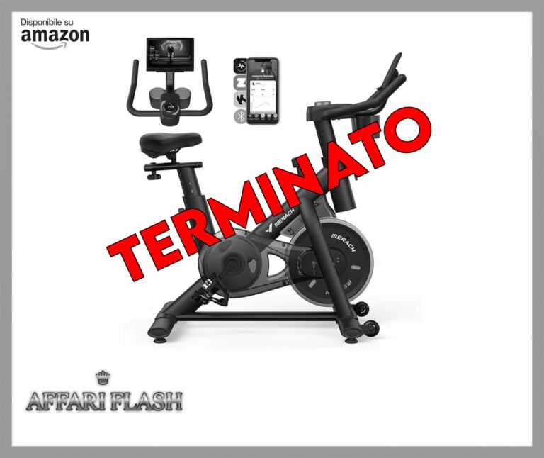 ️ MERACH Cyclette da Casa con Resistenza Regolabile, Bicicletta da Appartamento Silenziosa con Schermo LCD Migliorata, Sedile Comodo e Grande, App Esclusiva, Aerobica Domestica, Capacità Massima 136KG