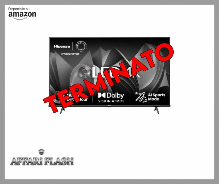 Hisense TV 43″ QLED 4K 43E77NQ, Smart TV VIDAA U7, Dolby Vision, HDR 10+, Game Mode Plus, Dolby Atmos, Alexa Built