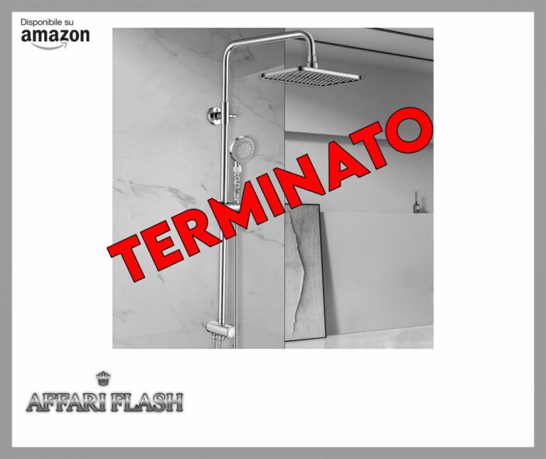 GAOZHI Colonna Doccia Senza Miscelatore Termostatico Colonna Doccia con Miscelatore Doccia Soffione in Acciaio Sistema Doccia con Deviatore Doccia a Pioggiacon Soffione e Doccetta a Mano 28×18cm