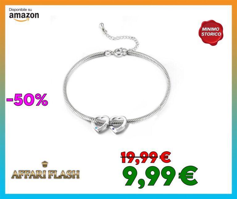 Gaosh Cavigliera da Donna Personalizzata con Nome Inciso e Ciondolo Cuore con Pietra di Nascita per Mamma, Nonna Fidanzata Regali Personalizzati
