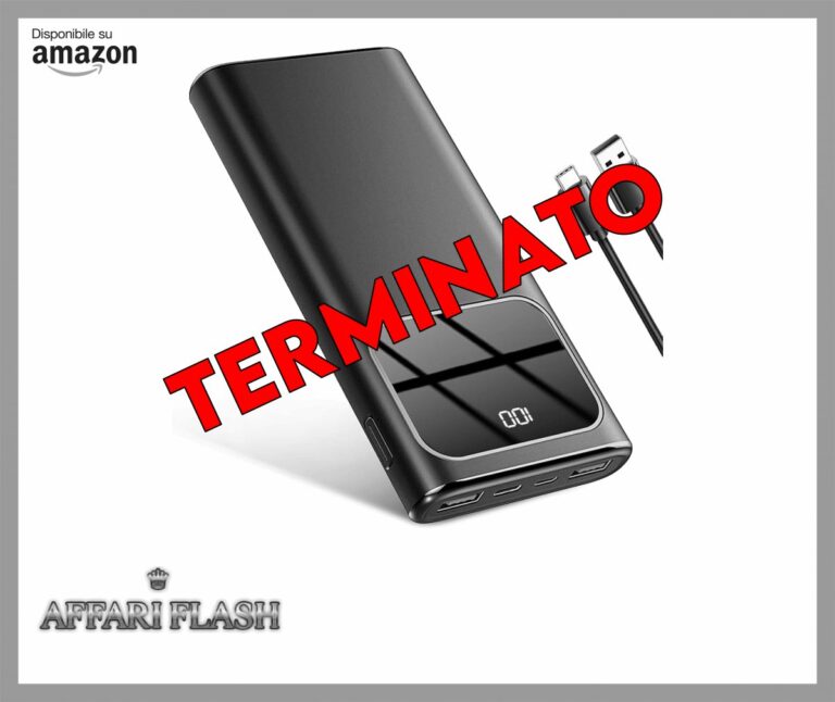 Power Bank, 10000mAh PowerBank Ricarica Rapida con Ingresso e Uscita USB