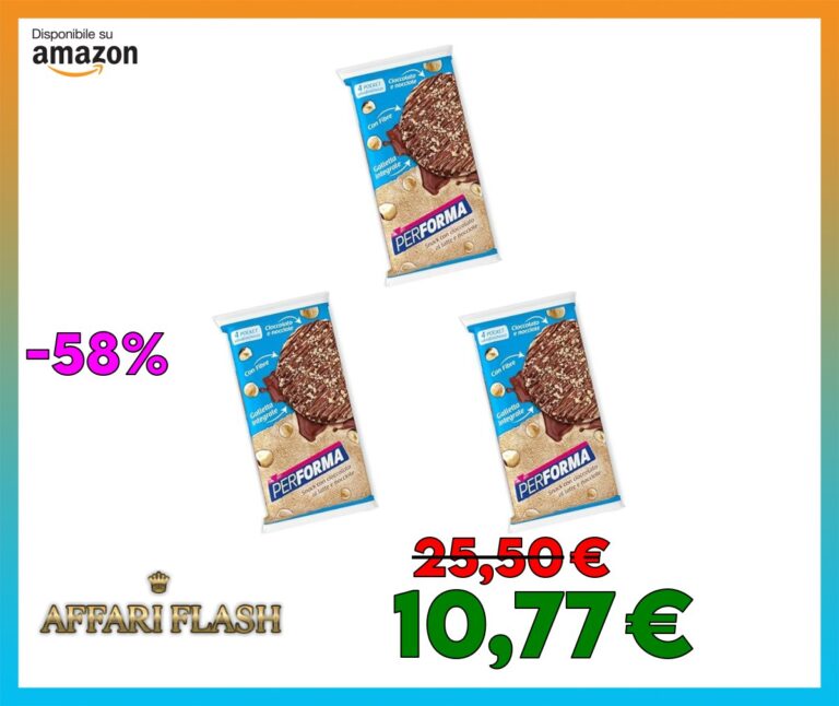 Performa Gallette con Cioccolato al Latte e Nocciola, Gallette di Riso integrale ottimali Come Snack, con Fibre e a Basso contenuto di Sale, solo 84 Calorie, confezione da 12 Gallette
