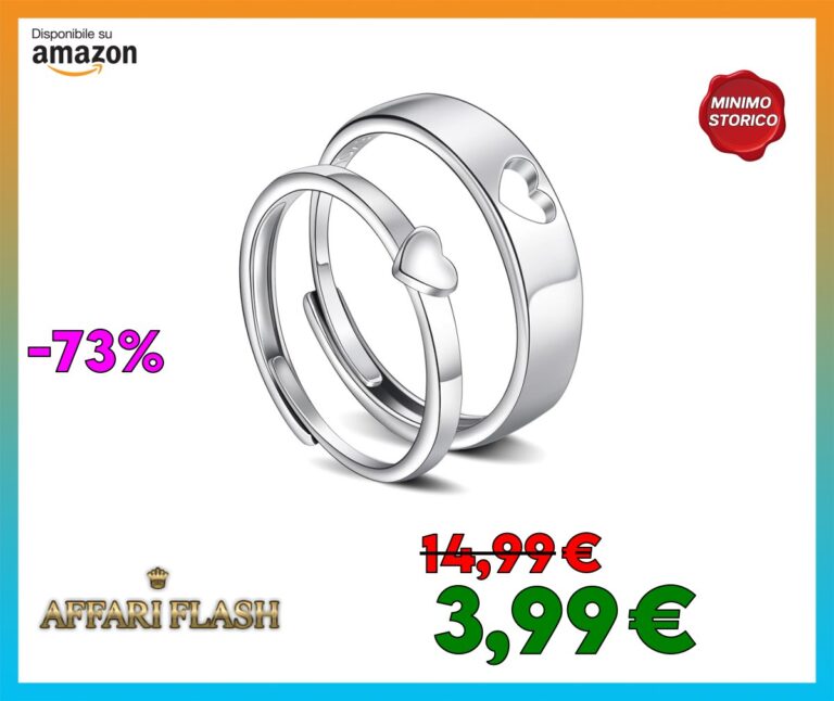 VGWON Set di Anelli Coppia in Argento, Anelli Donna, Regalo Romantico per Lui Lei, Regalo per Matrimonio, Compleanno e Anniversari, Anelli Coppia per Fidanzato e Fidanzata